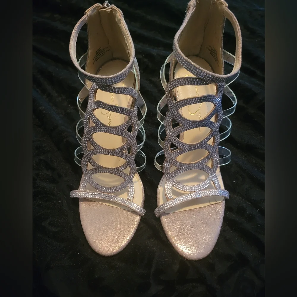 Jessica Simpson Silver Stiletto Heels - Picture 4 of 5